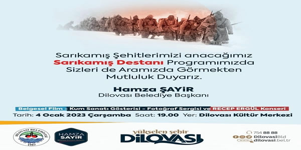 SARIKAMIŞ ŞEHİTLERİ DİLOVASI'NDA ANILACAK